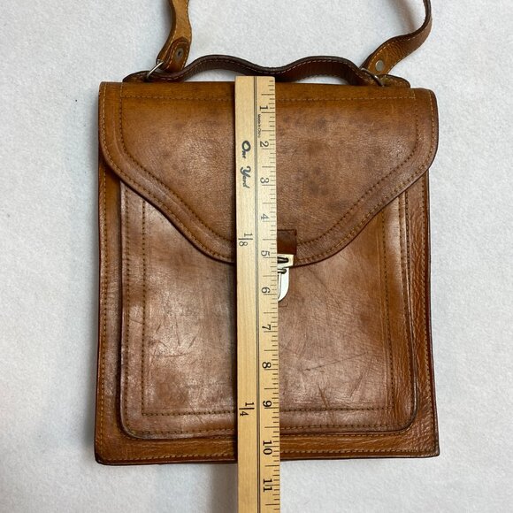 VINTAGE CANOA Crossbody Shoulder Bag Tan Pouch Phone Wallet 80s - Picture 4 of 16